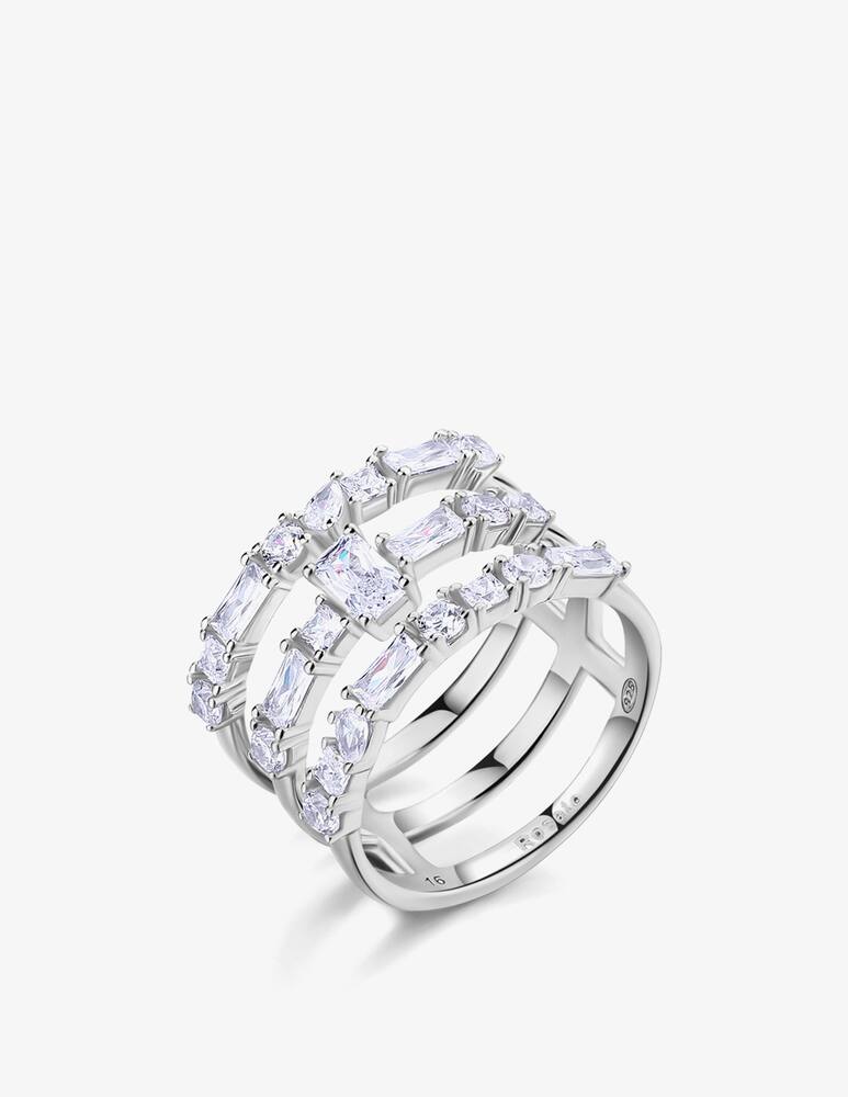 rinascente Rosato Anello tre fasce Gemma argento