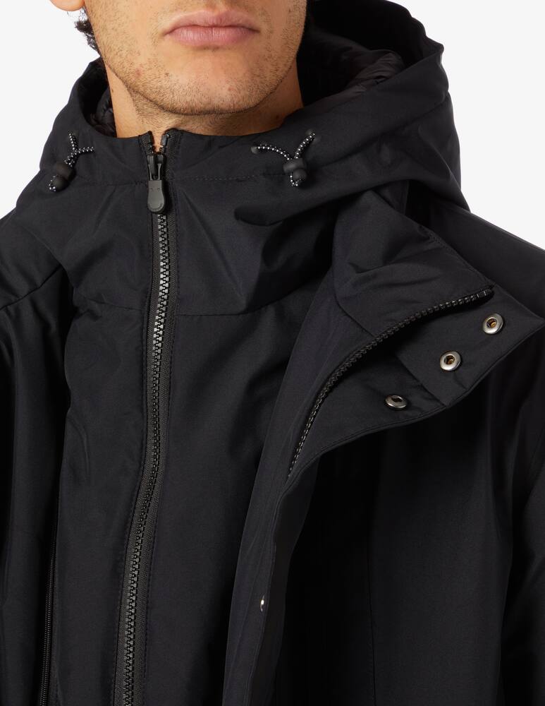 rinascente Save The Duck Hooded gore-tex removible chest jacket - Black