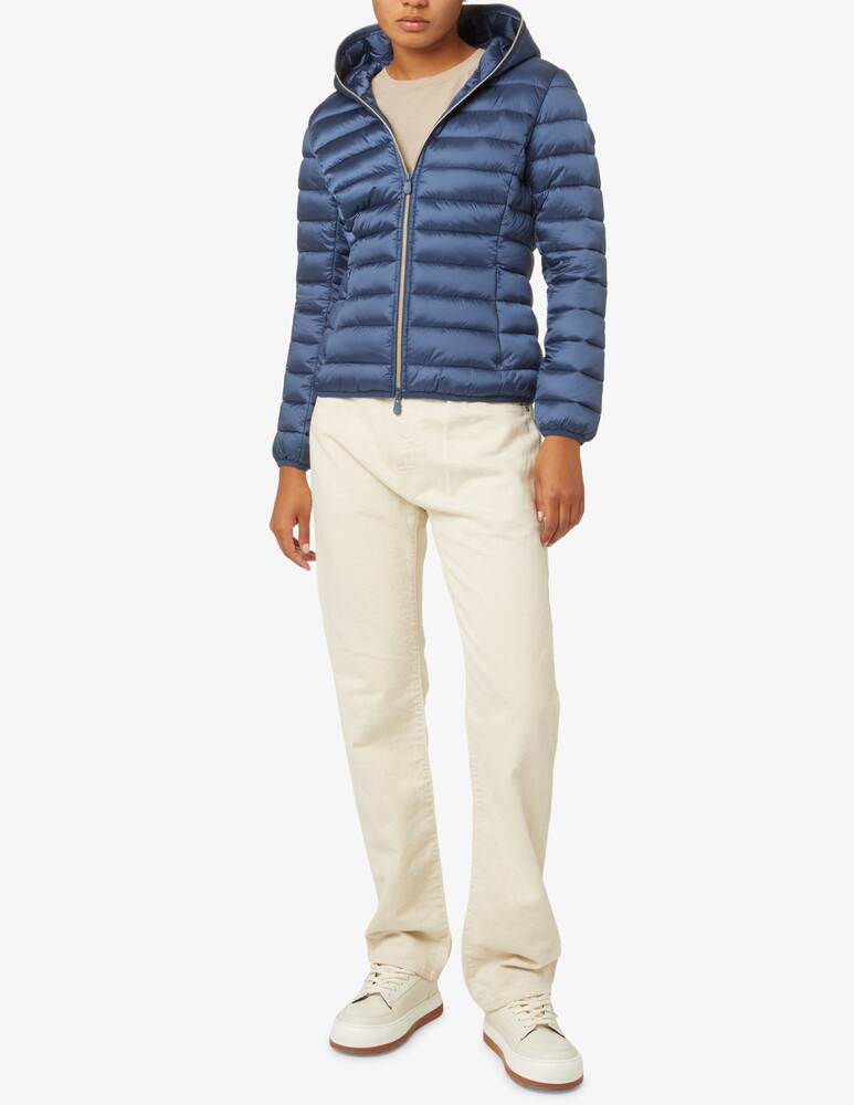 rinascente Save The Duck Shiny cropped bomber jacket with zip - Blue