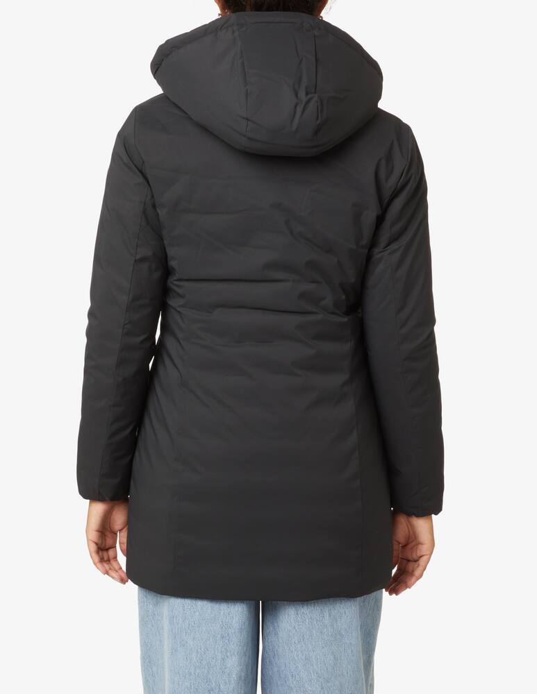 Save The Duck Long smooth coat with hood - Black - picture 3 Save The Duck Long smooth coat with hood - Black - picture 3