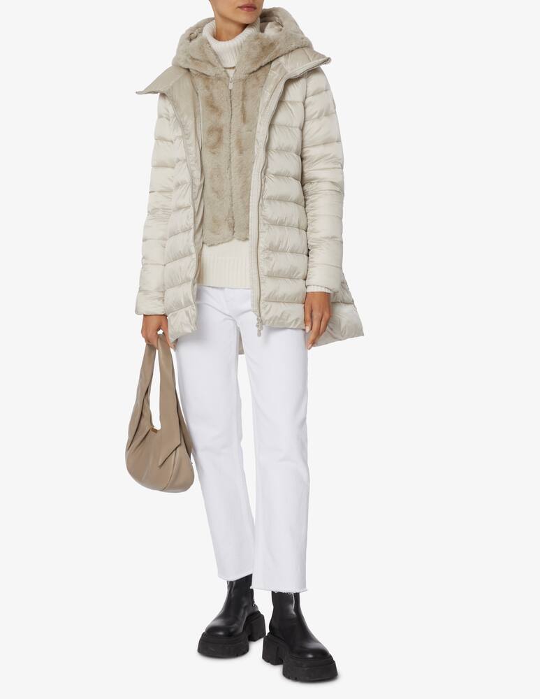 rinascente Save The Duck Cappotto piumino con cappuccio in ecopelliccia - Bianco