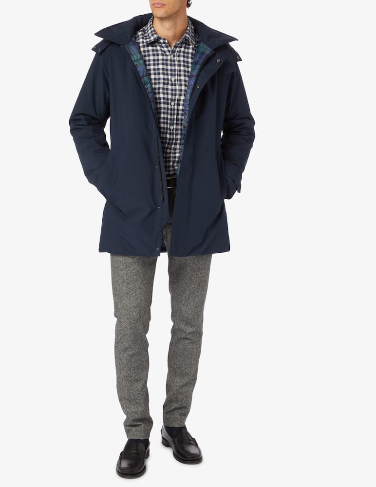 rinascente Save The Duck Giacca con cappuccio softshell lungo - Blu