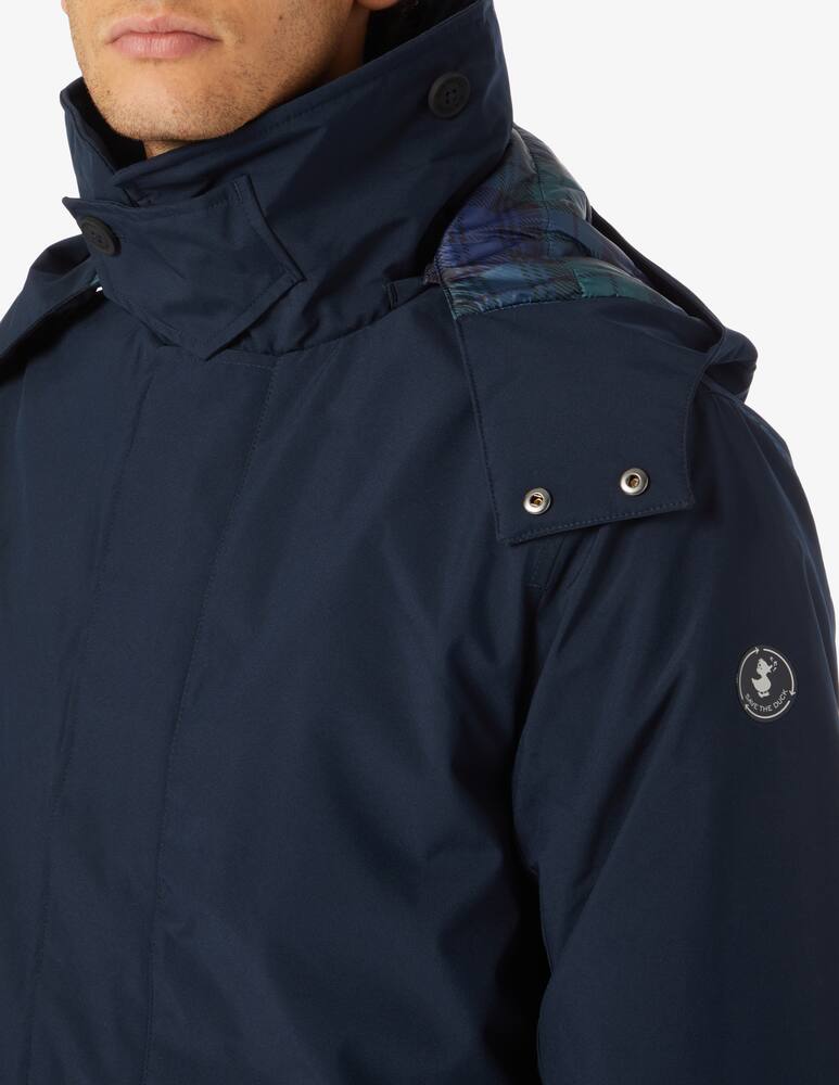 rinascente Save The Duck Giacca con cappuccio softshell lungo - Blu