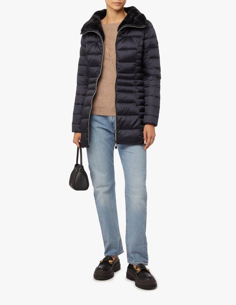 rinascente Save The Duck Piumino cappa lungo con interno in similpelle - Nero