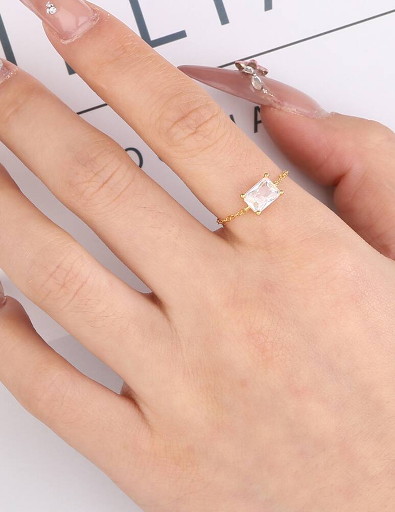 rinascente MAISON GIOIELLI FIRENZE Square gemstone chain ring