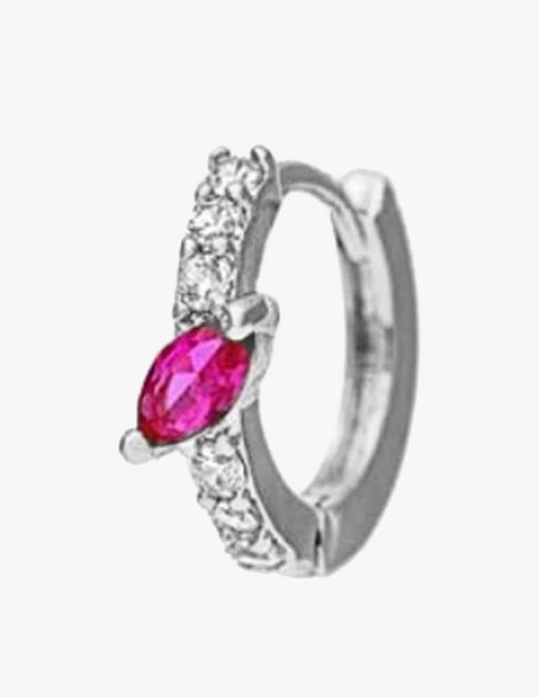 MAISON GIOIELLI FIRENZE Mono ruby hoop earring - picture 1 MAISON GIOIELLI FIRENZE Mono ruby hoop earring - picture 1