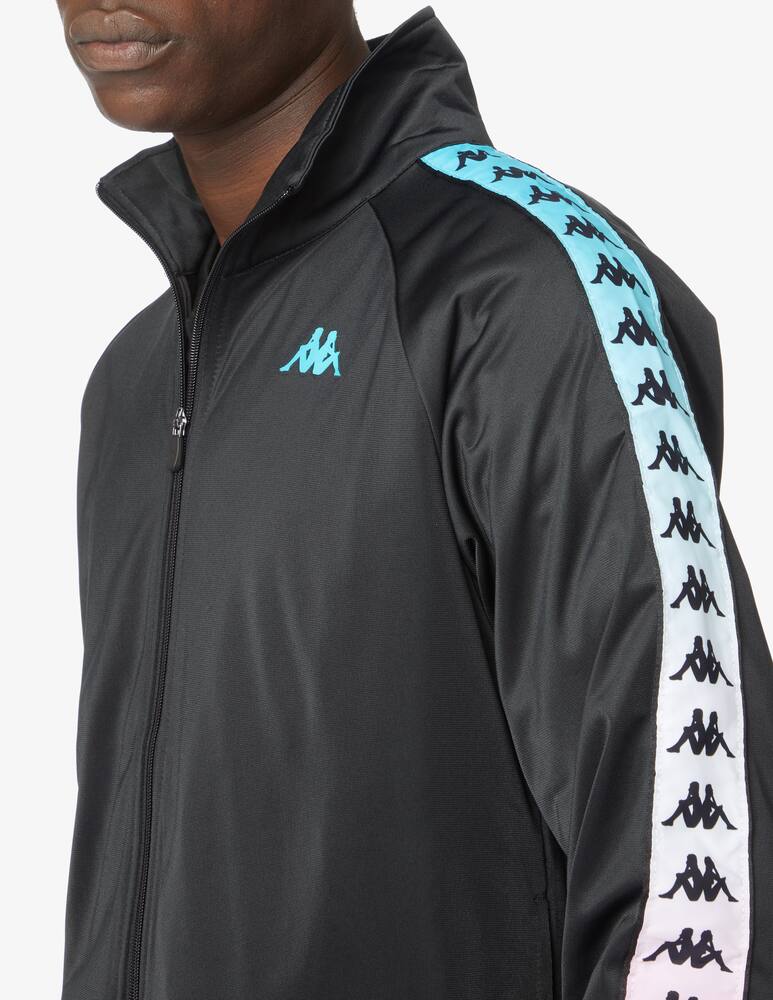 rinascente Kappa Degrade tape acetate tape fzip sweatshirt - black