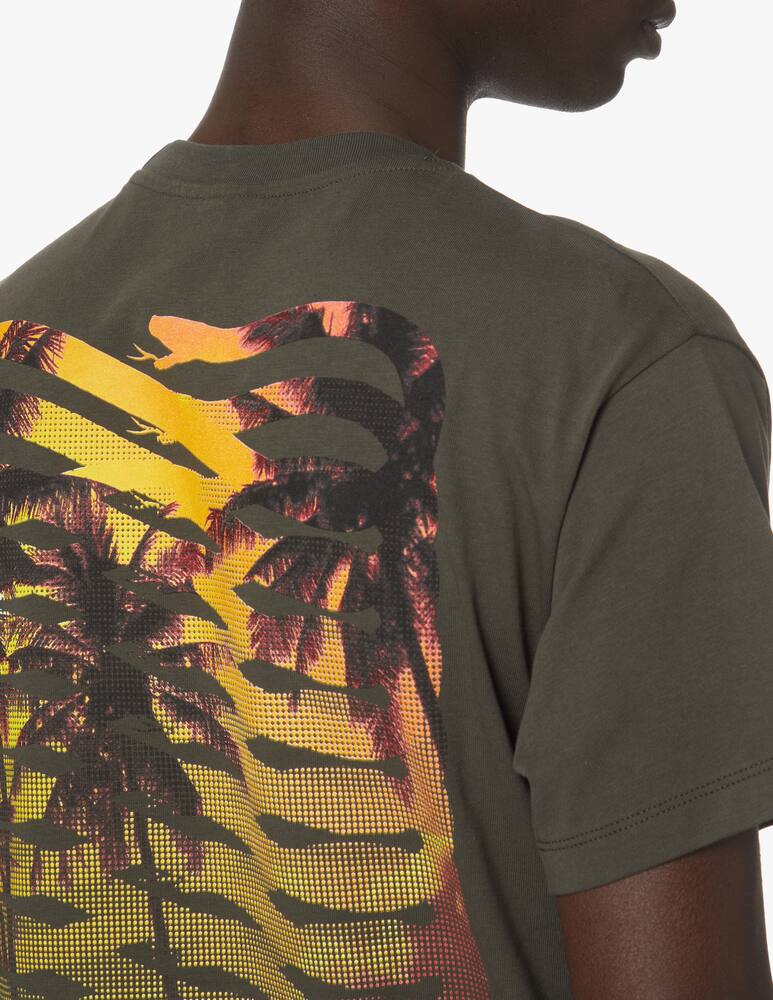 rinascente Propaganda Maglietta manica corta ribs palme retro - verde