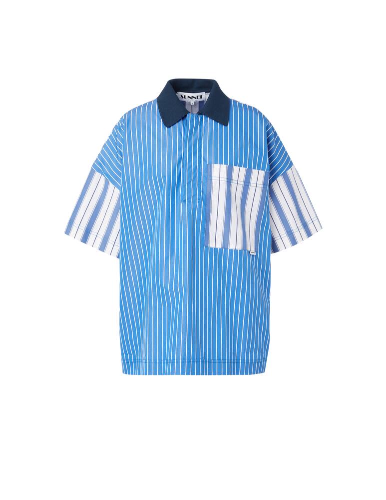 rinascente Sunnei Polo shirt popeline stripes - blue