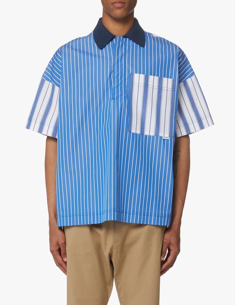 rinascente Sunnei Polo shirt popeline stripes - blue
