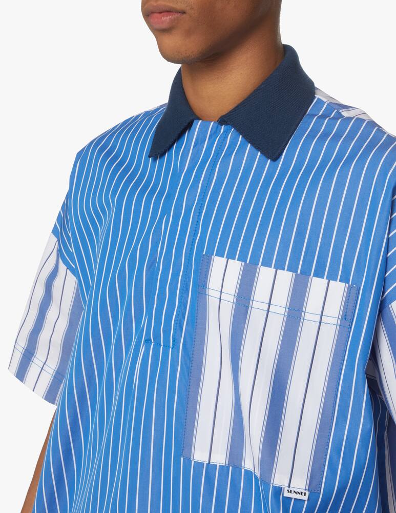 rinascente Sunnei Polo shirt popeline stripes - blue