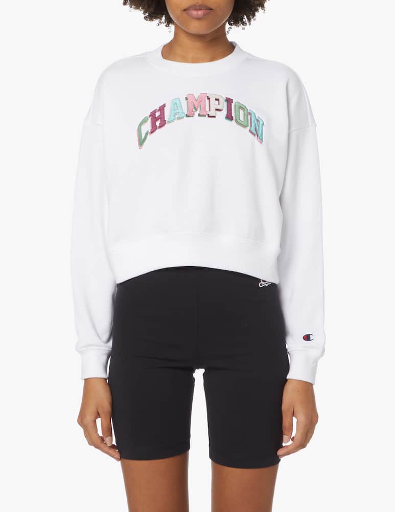 Champion Felpa crop in cotone - bianco - immagine 1 Champion Felpa crop in cotone - bianco - immagine 1