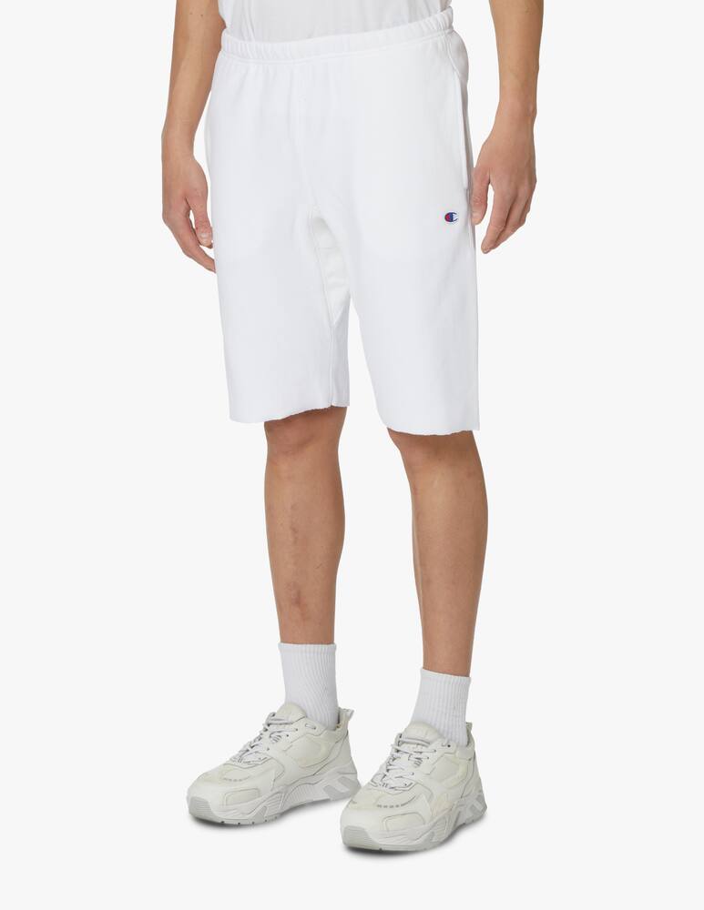 rinascente Champion Reverse Weave Bermuda in felpa loghino taglio vivo - bianco