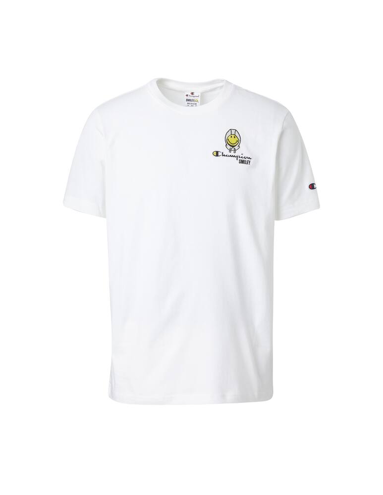 rinascente Champion Maglietta smiley manica corta loghino ricamo - bianco
