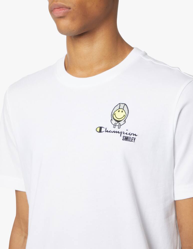 rinascente Champion Maglietta smiley manica corta loghino ricamo - bianco