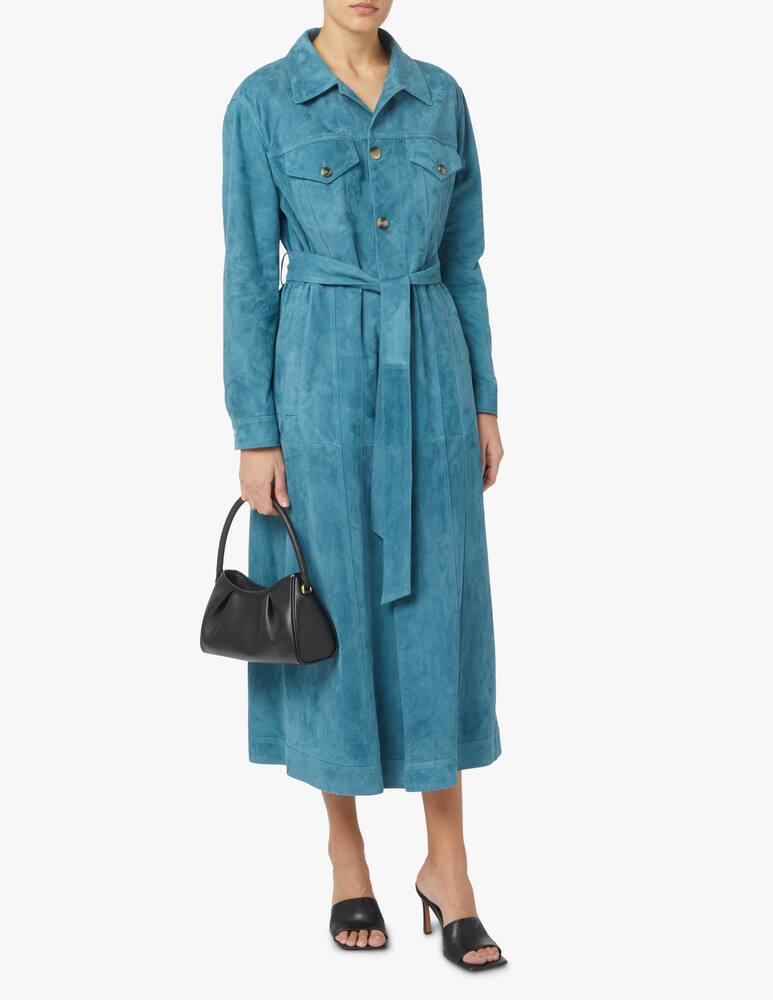 rinascente Jacob Cohen Suede jacket with waist belt - blue