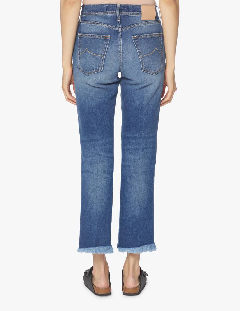 rinascente Jacob Cohen Kate cropped straight frayed jeans - blue