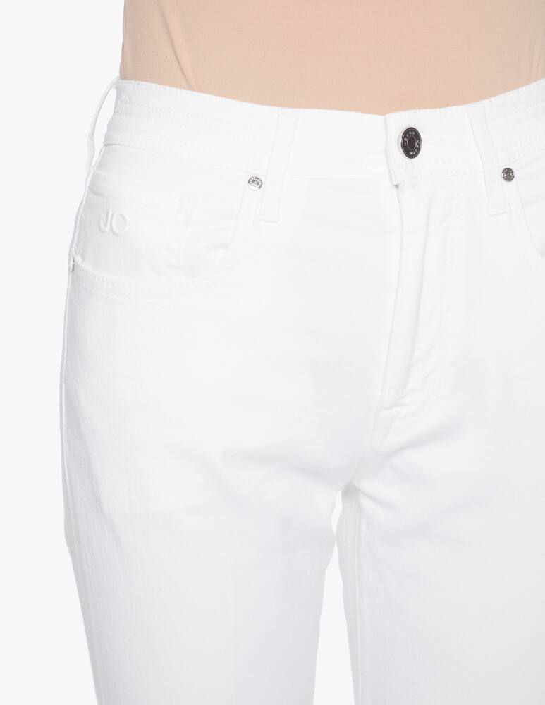 rinascente Jacob Cohen Jeans straight sfrangiato Kate - bianco