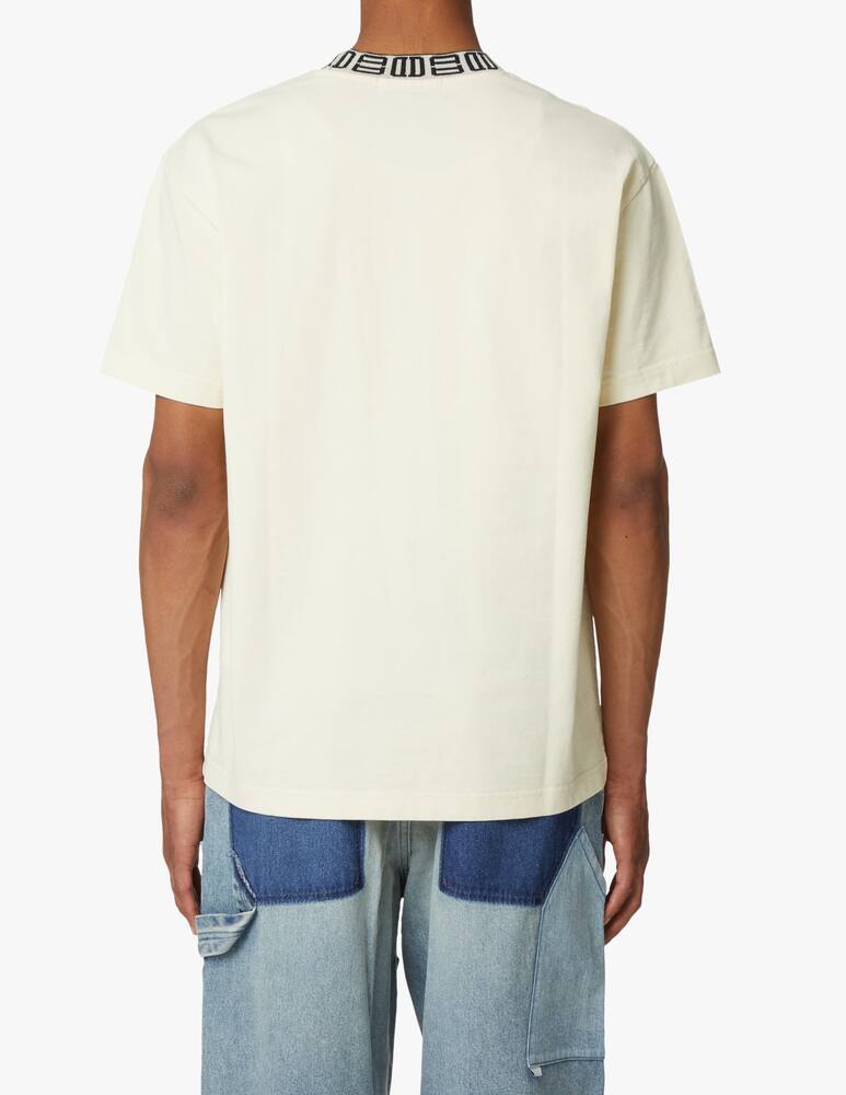 rinascente Ambush Monogram rib collar t-shirt - beige