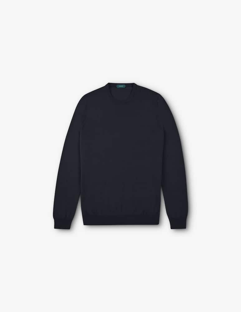 Slowear ZANONE - Slim-fit crew neck sweater in certified crêpe cotton - picture 5 Slowear ZANONE - Slim-fit crew neck sweater in certified crêpe cotton - picture 5