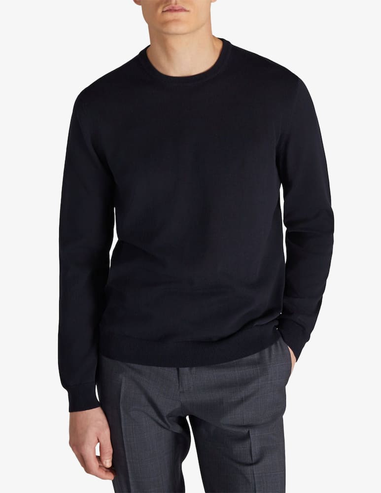 Slowear ZANONE - Slim-fit crew neck sweater in certified crêpe cotton - picture 1 Slowear ZANONE - Slim-fit crew neck sweater in certified crêpe cotton - picture 1