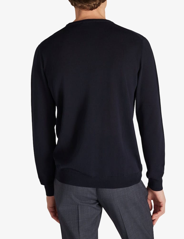 Slowear ZANONE - Slim-fit crew neck sweater in certified crêpe cotton - picture 2 Slowear ZANONE - Slim-fit crew neck sweater in certified crêpe cotton - picture 2