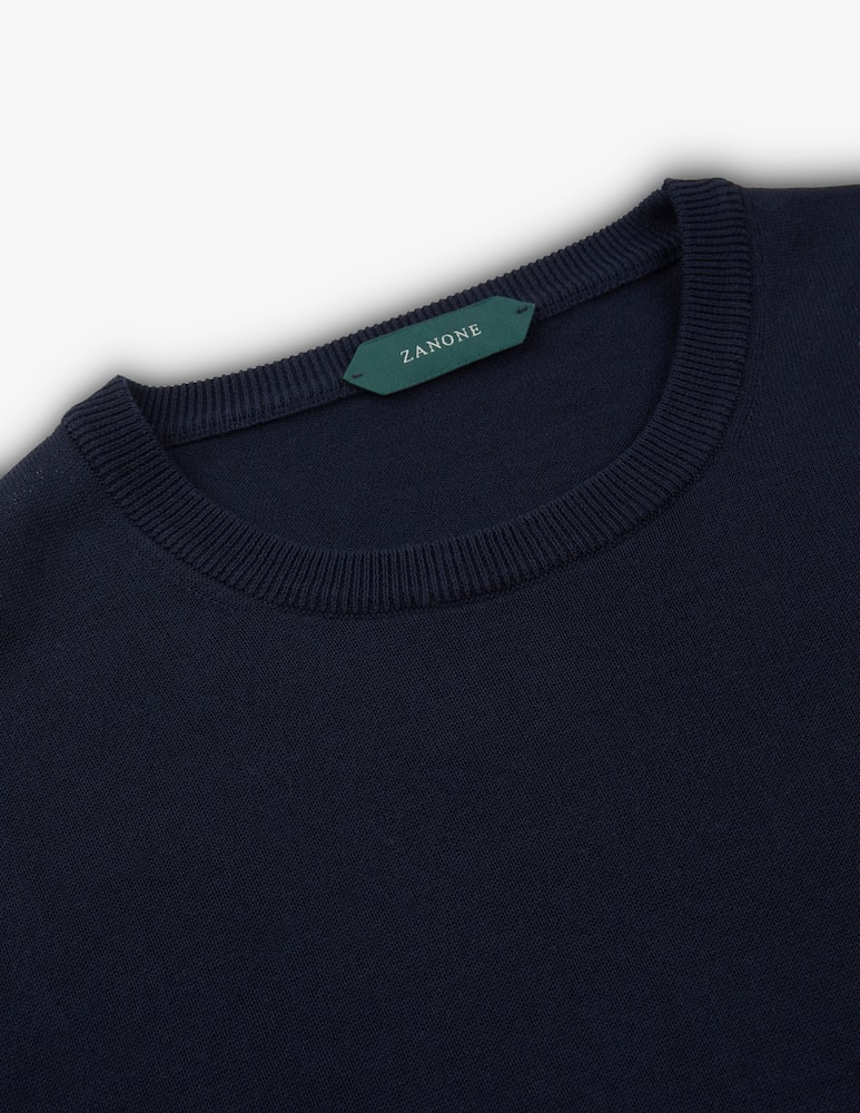 Slowear ZANONE - Slim-fit crew neck sweater in certified crêpe cotton - picture 6 Slowear ZANONE - Slim-fit crew neck sweater in certified crêpe cotton - picture 6