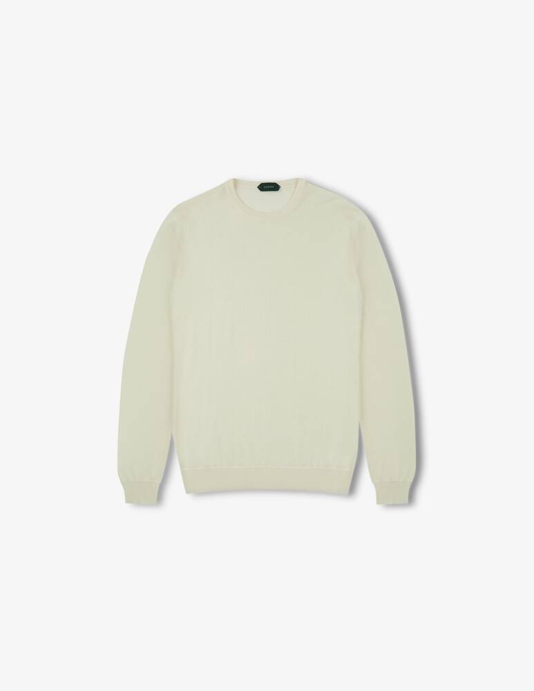 Slowear ZANONE - Slim-fit crew neck sweater in certified crêpe cotton - picture 7 Slowear ZANONE - Slim-fit crew neck sweater in certified crêpe cotton - picture 7