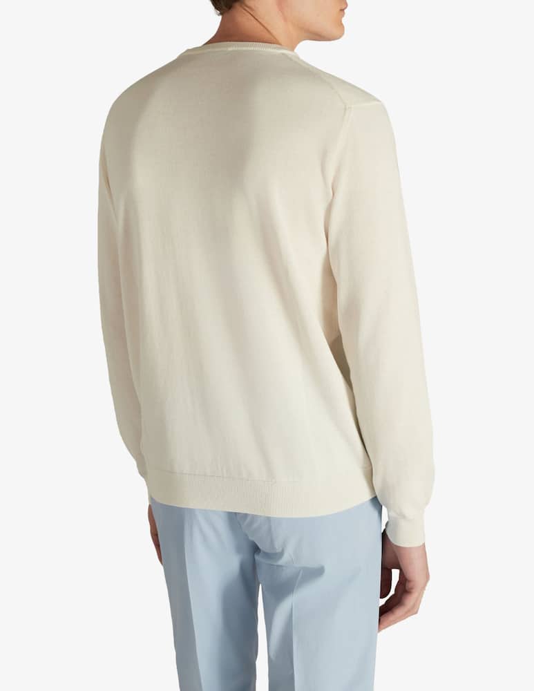 Slowear ZANONE - Slim-fit crew neck sweater in certified crêpe cotton - picture 2 Slowear ZANONE - Slim-fit crew neck sweater in certified crêpe cotton - picture 2
