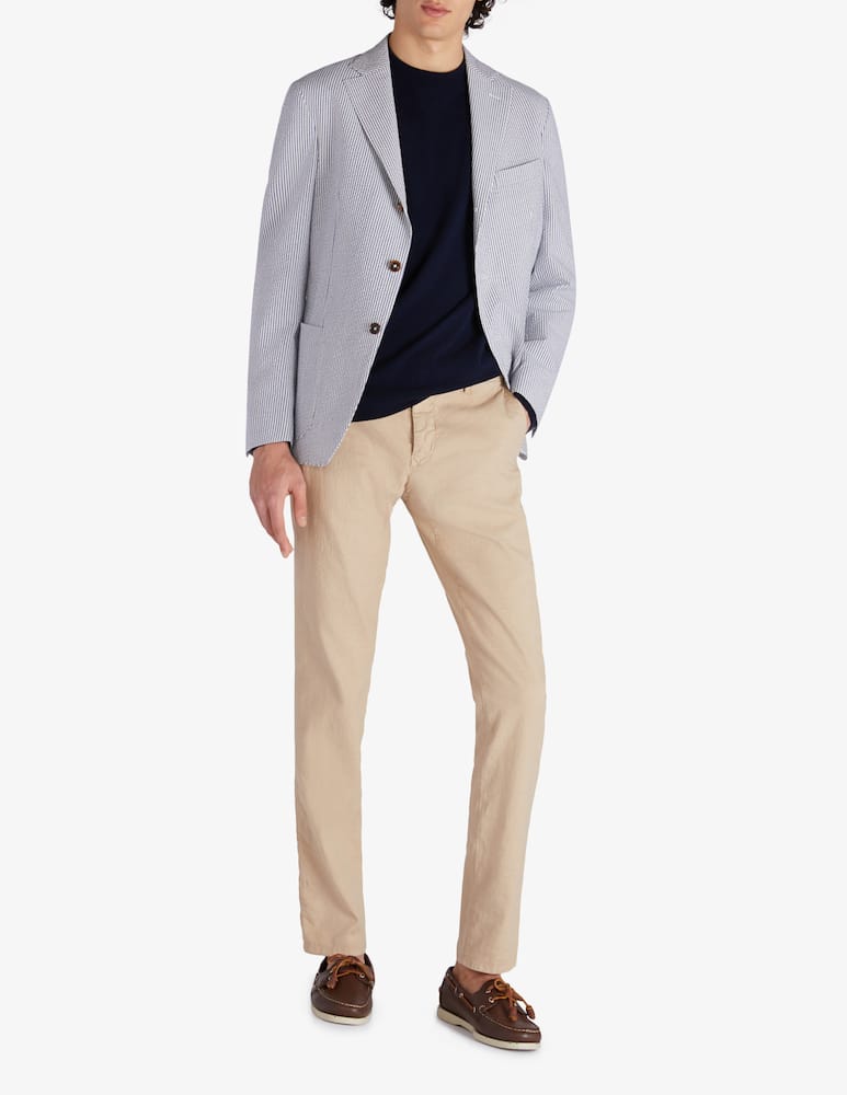Slowear INCOTEX - Pantalone slim fit in cotone lino stretch - immagine 1 Slowear INCOTEX - Pantalone slim fit in cotone lino stretch - immagine 1