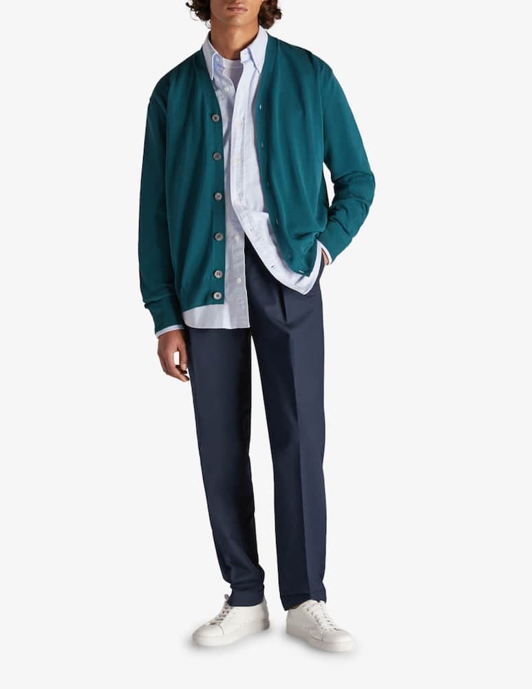 rinascente Slowear Zanone Cardigan regular fit in cotone crêpe certificato