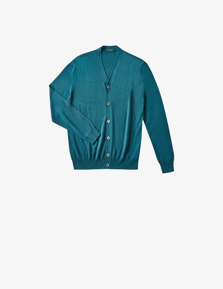 rinascente Slowear Zanone Cardigan regular fit in cotone crêpe certificato