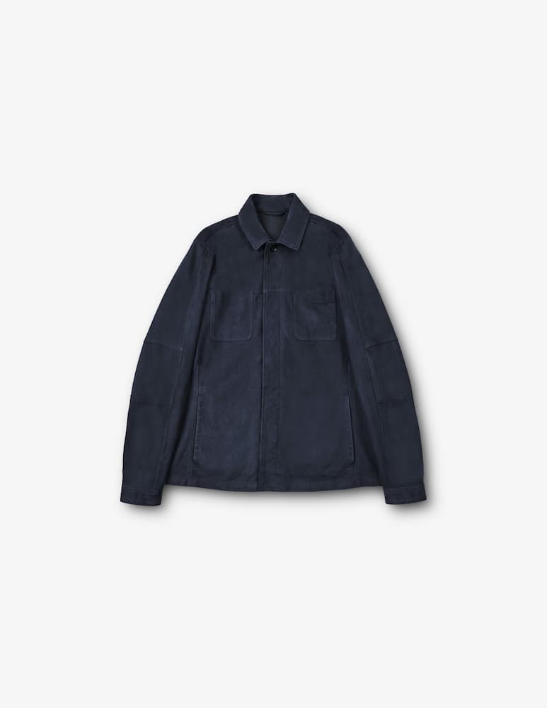 Slowear Montedoro Overshirt in pelle suede - immagine 1 Slowear Montedoro Overshirt in pelle suede - immagine 1