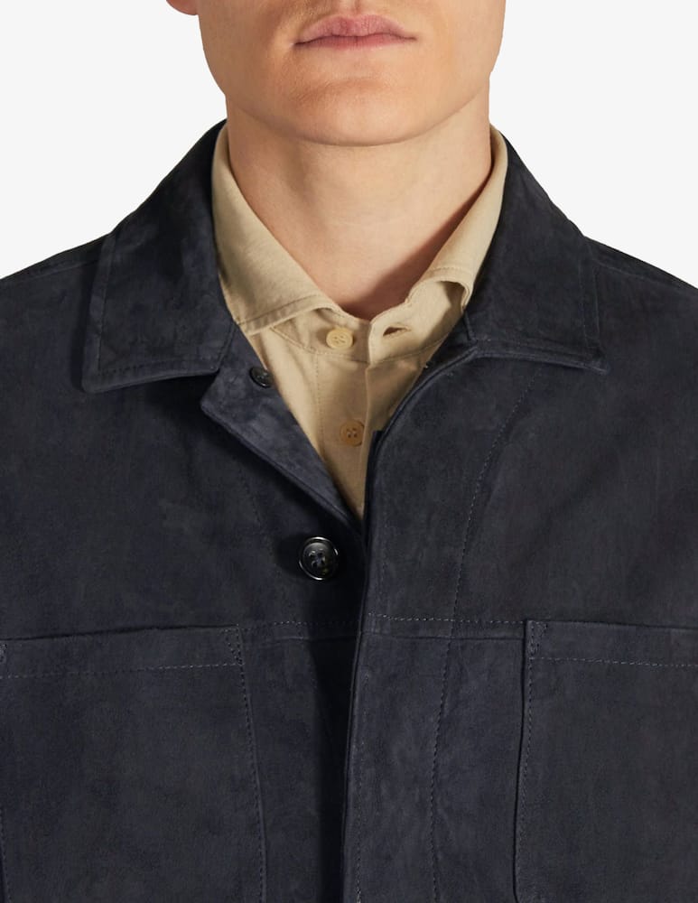 Slowear Montedoro Overshirt in pelle suede - immagine 4 Slowear Montedoro Overshirt in pelle suede - immagine 4