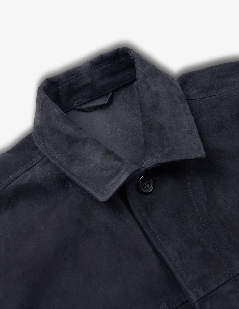 rinascente Slowear Montedoro Overshirt in pelle suede