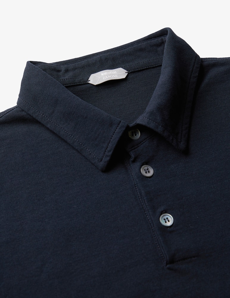 Slowear ZANONE - Long-sleeved slim fit polo shirt in organic IceCotton - picture 5 Slowear ZANONE - Long-sleeved slim fit polo shirt in organic IceCotton - picture 5