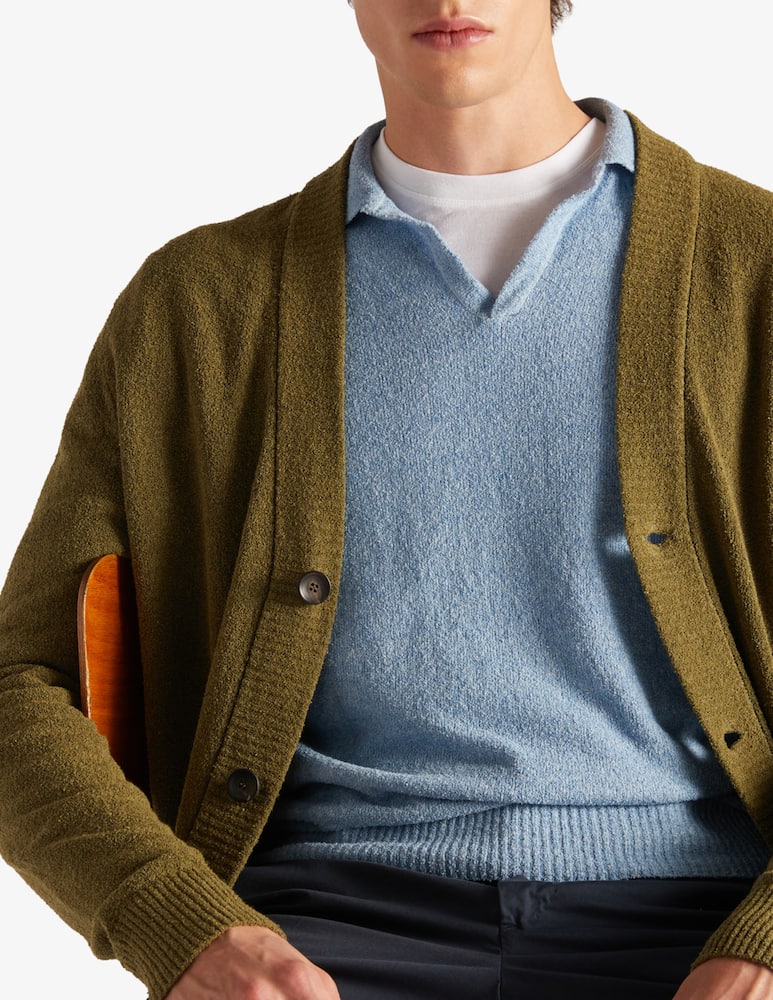 rinascente Slowear Zanone Cardigan regular fit in cotone effetto bouclé 