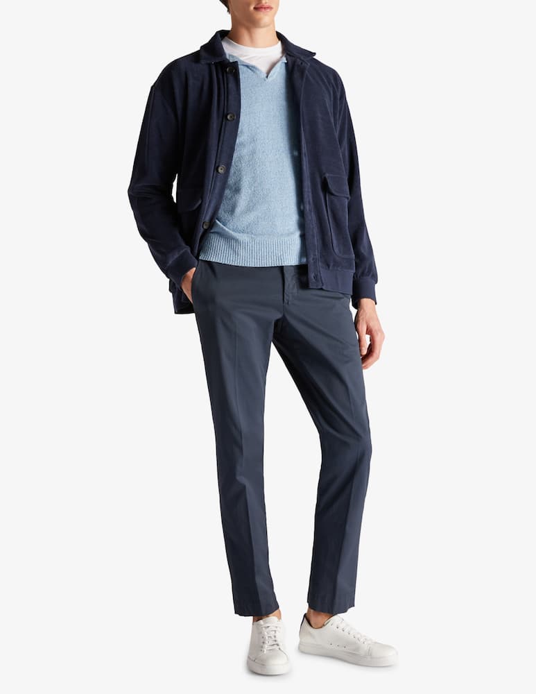 rinascente Slowear Zanone Polo regular fit manica lunga cotone effetto bouclé 