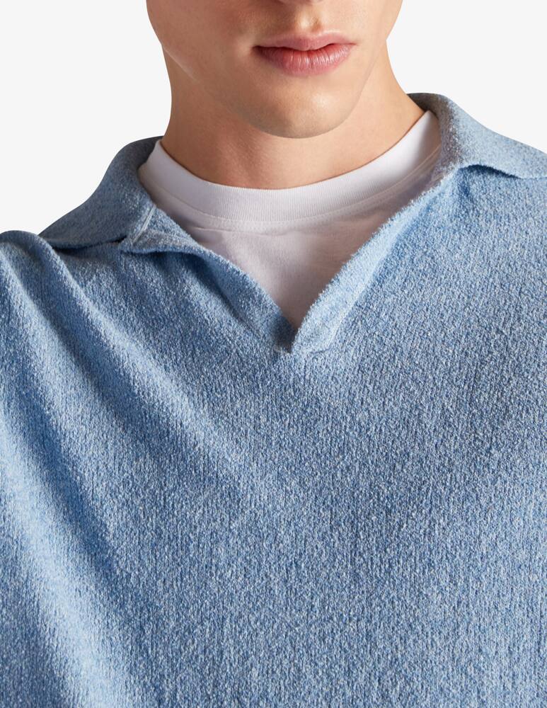 rinascente Slowear Zanone Polo regular fit manica lunga cotone effetto bouclé 