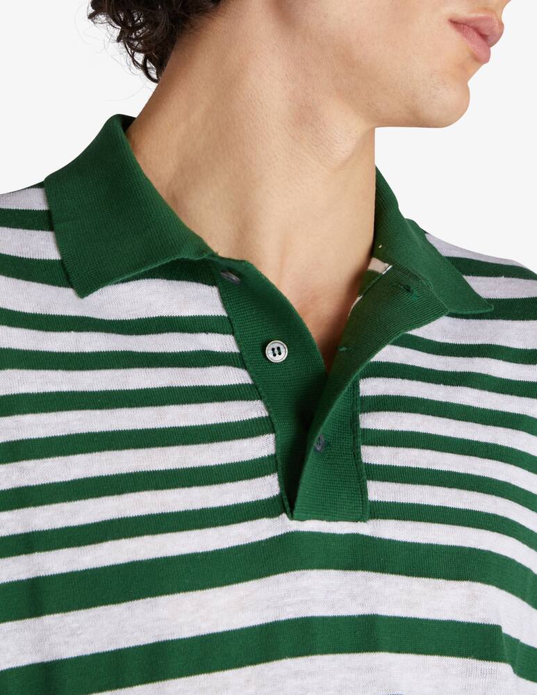 rinascente Slowear Zanone Polo regular fit in cotone e lino multiriga 