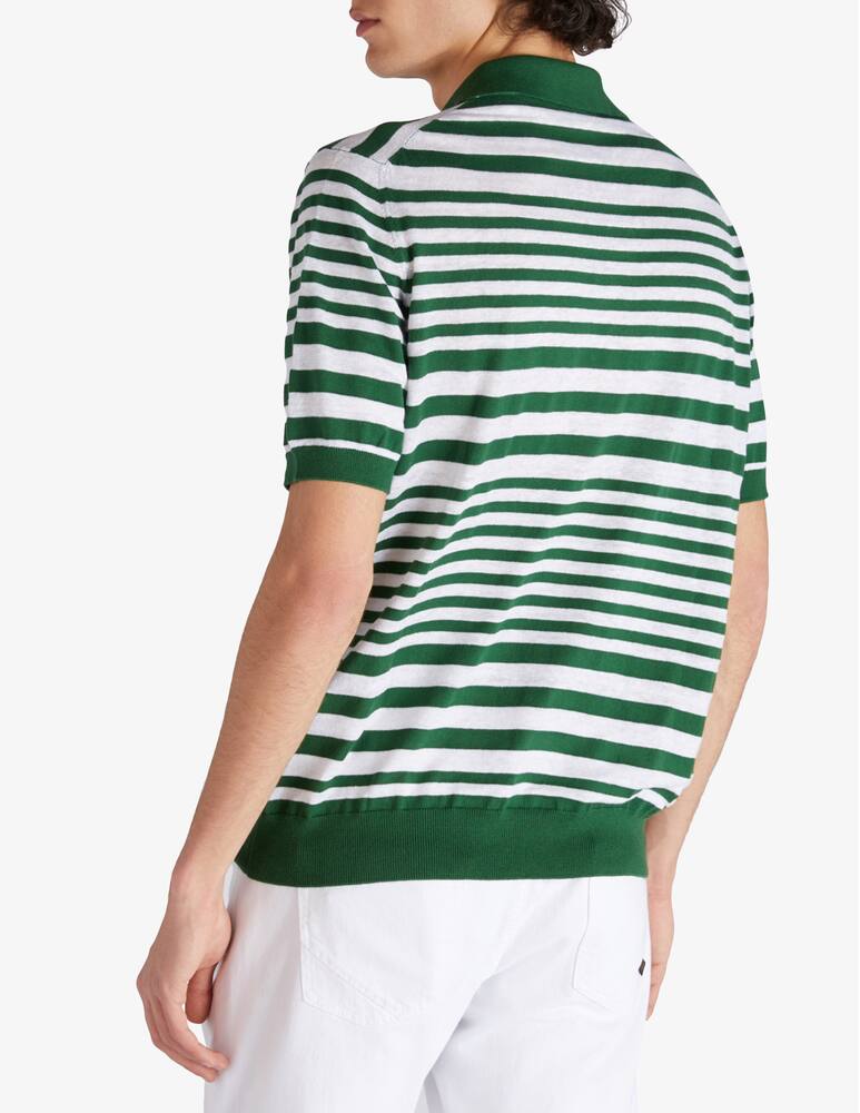 rinascente Slowear Zanone Polo regular fit in cotone e lino multiriga 