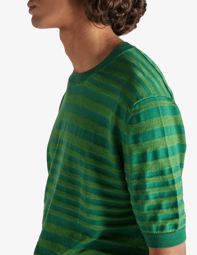 rinascente Slowear ZANONE - Regular fit t-shirt cotton and linen multi stripe