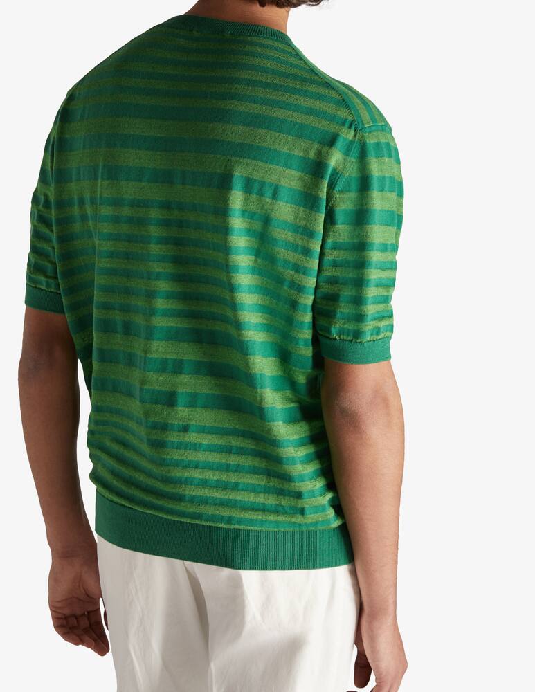 rinascente Slowear ZANONE - Regular fit t-shirt cotton and linen multi stripe