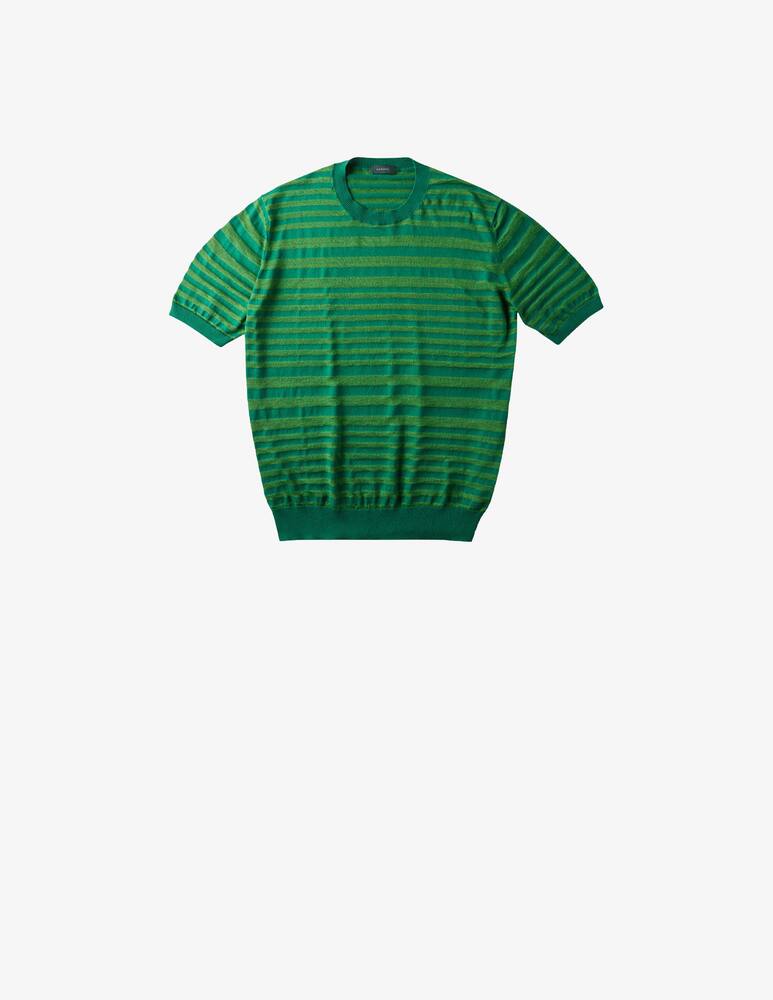 rinascente Slowear ZANONE - Regular fit t-shirt cotton and linen multi stripe