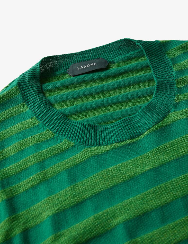 rinascente Slowear ZANONE - Regular fit t-shirt cotton and linen multi stripe