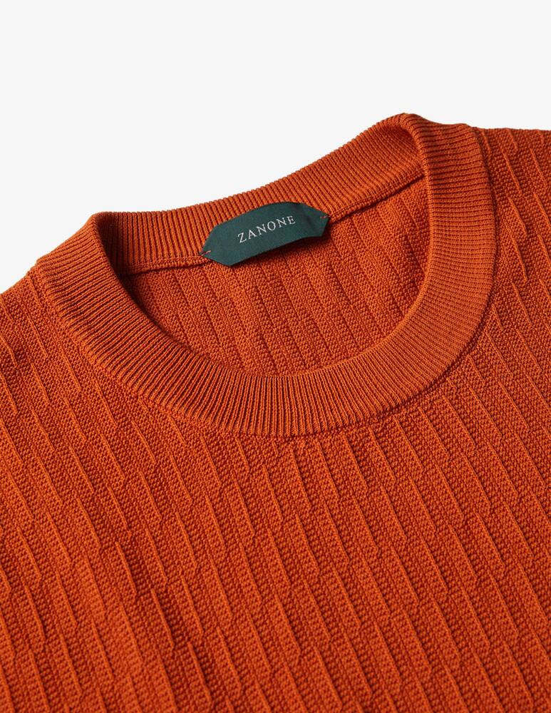 rinascente Slowear Zanone Slim fit crewneck in certified crêpe cotton 