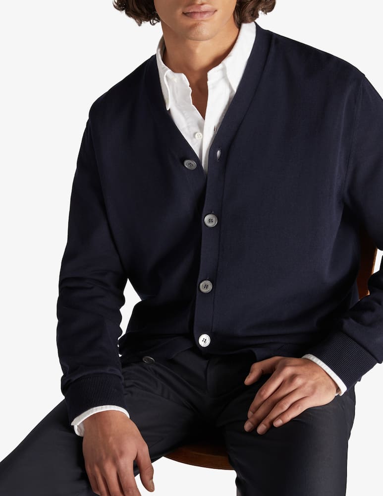 rinascente Slowear Zanone Cardigan regular fit in cotone crêpe certificato 