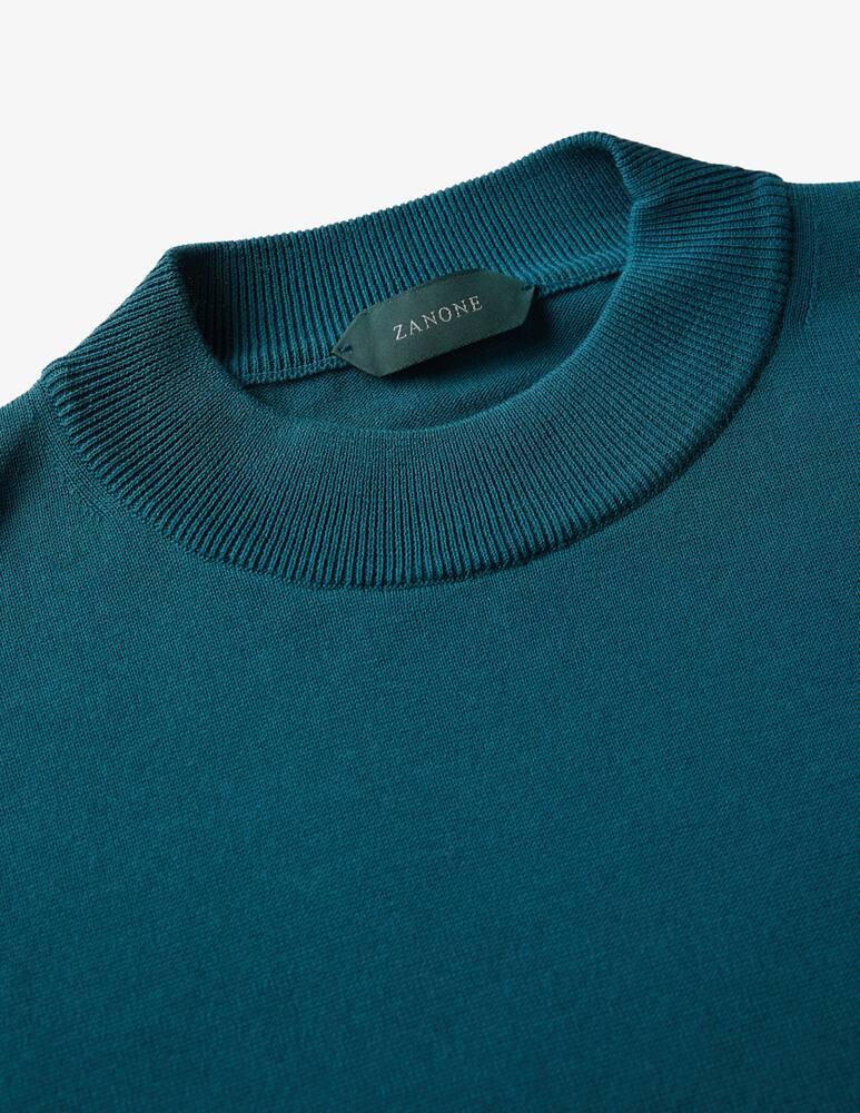 rinascente Slowear Zanone Regular fit mock polo neck in certified crêpe cotton 