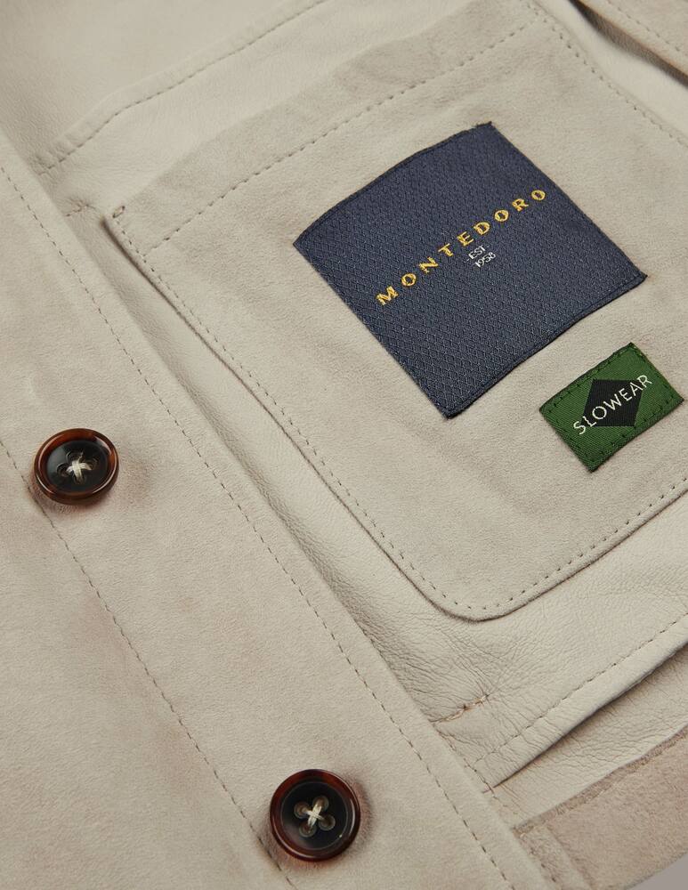 rinascente Slowear Montedoro Suede leather overshirt