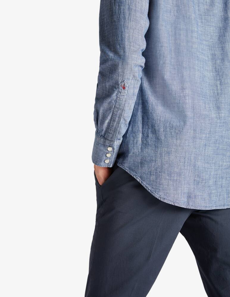 rinascente Slowear Glanshirt Regular fit shirt in chambray cotton 
